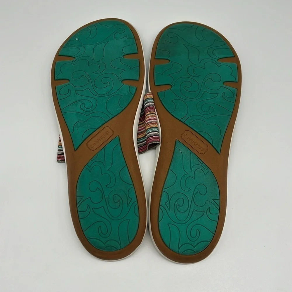 Cobb Hill by New Balance Multi Color Striped Jeanine Thong Wide‎ Band Sandal 11M